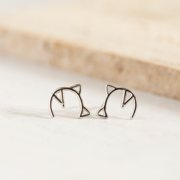 Minimalist Kitty Studs - Only 4 left! - Picture 5 of 8